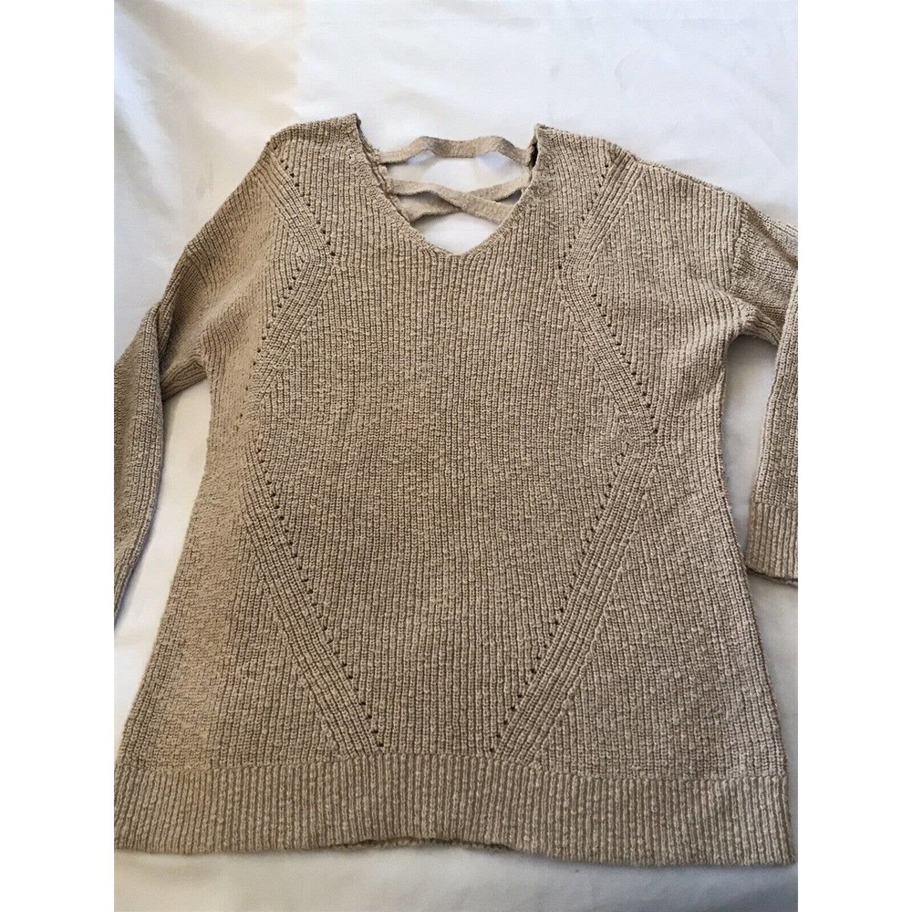Torrid Beige Tan Criss Cross Back Pullover Sweater Sz 2 XXL